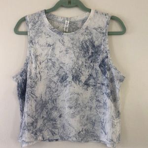 Lululemon Athletica Blue/White Tye Die Top